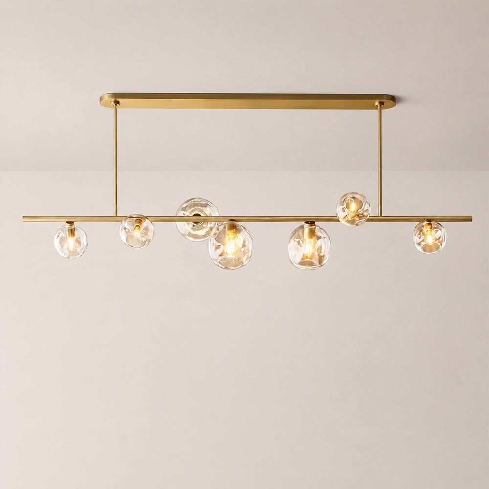 Elowen Organic Clear Bubble Glass Linear Chandelier