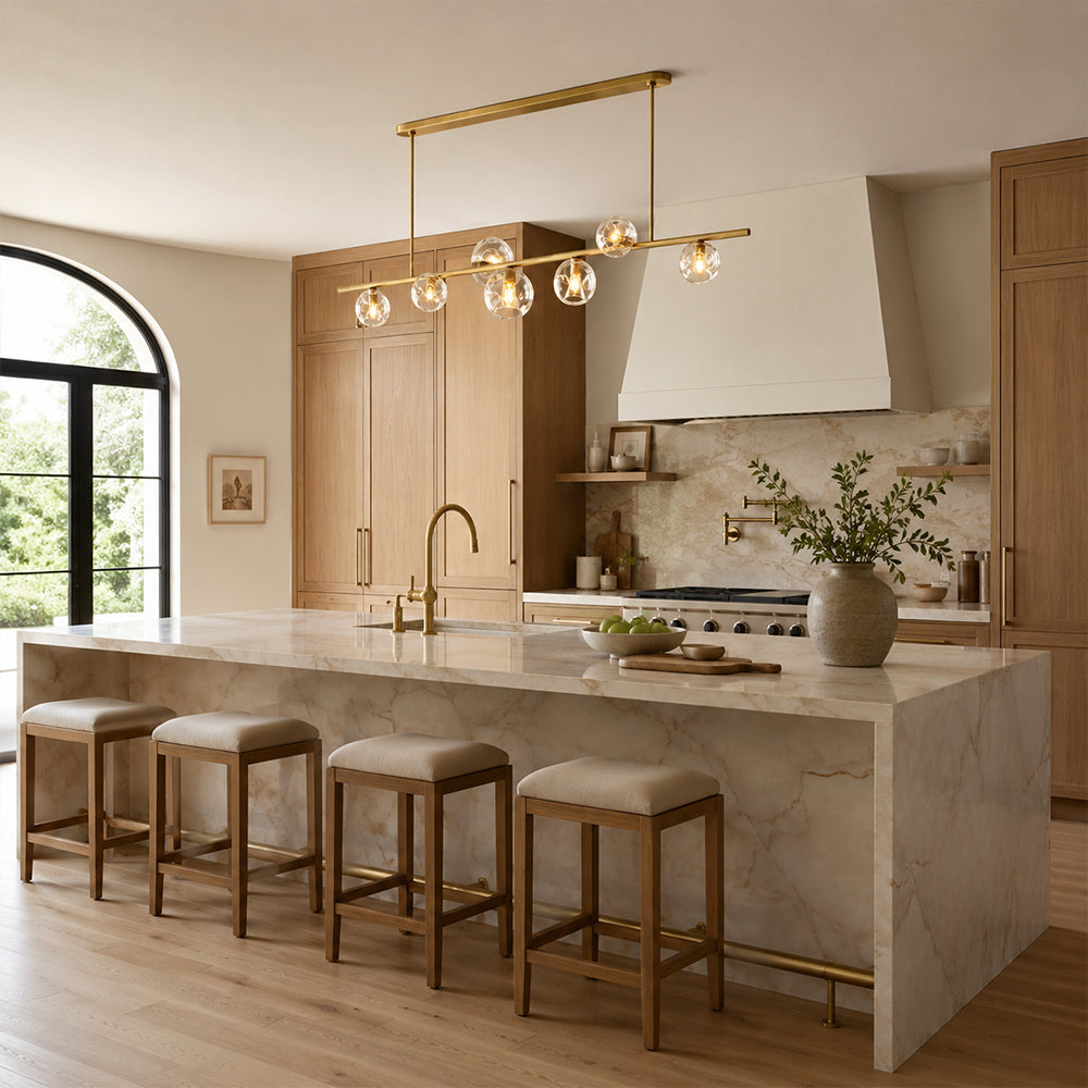 Elowen Organic Clear Bubble Glass Linear Chandelier