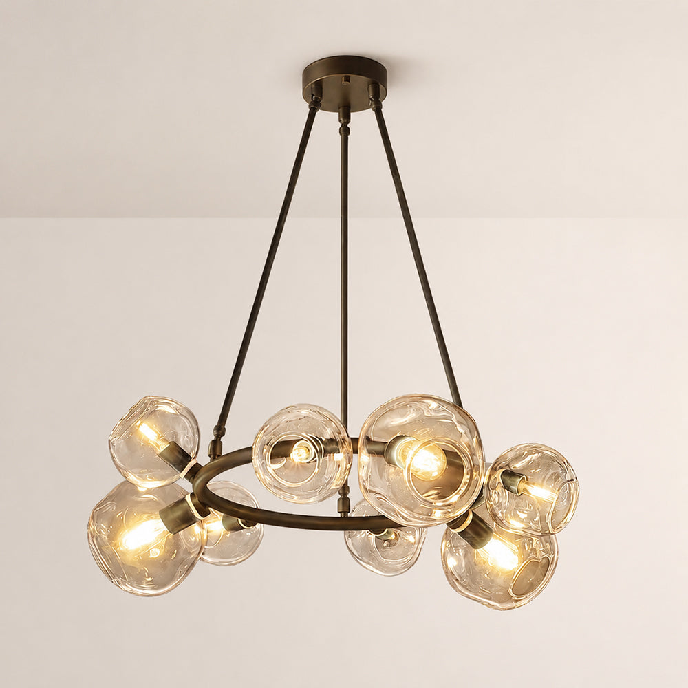 Elowen Organic Clear Bubble Glass Ring Round Chandelier
