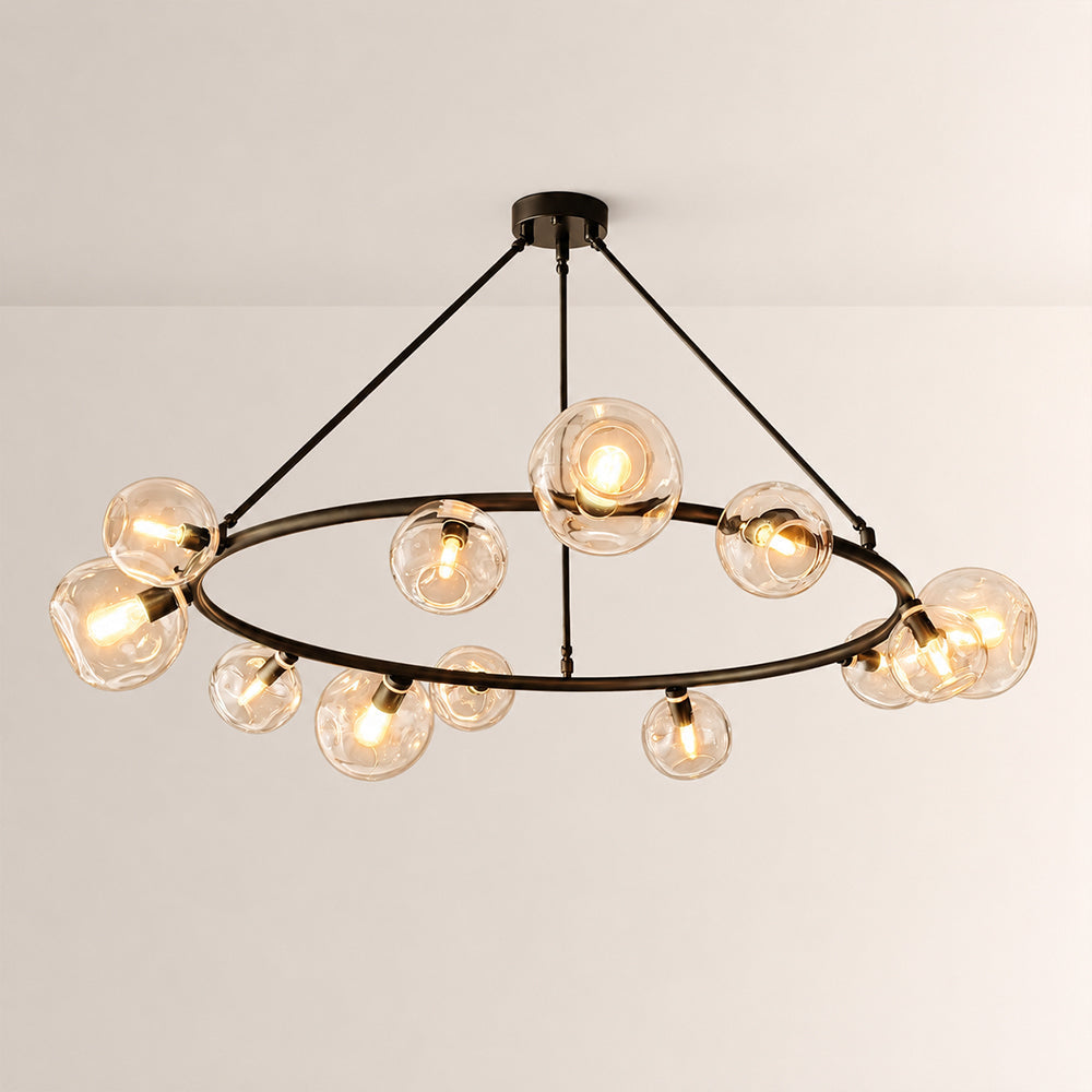 Elowen Organic Clear Bubble Glass Ring Round Chandelier