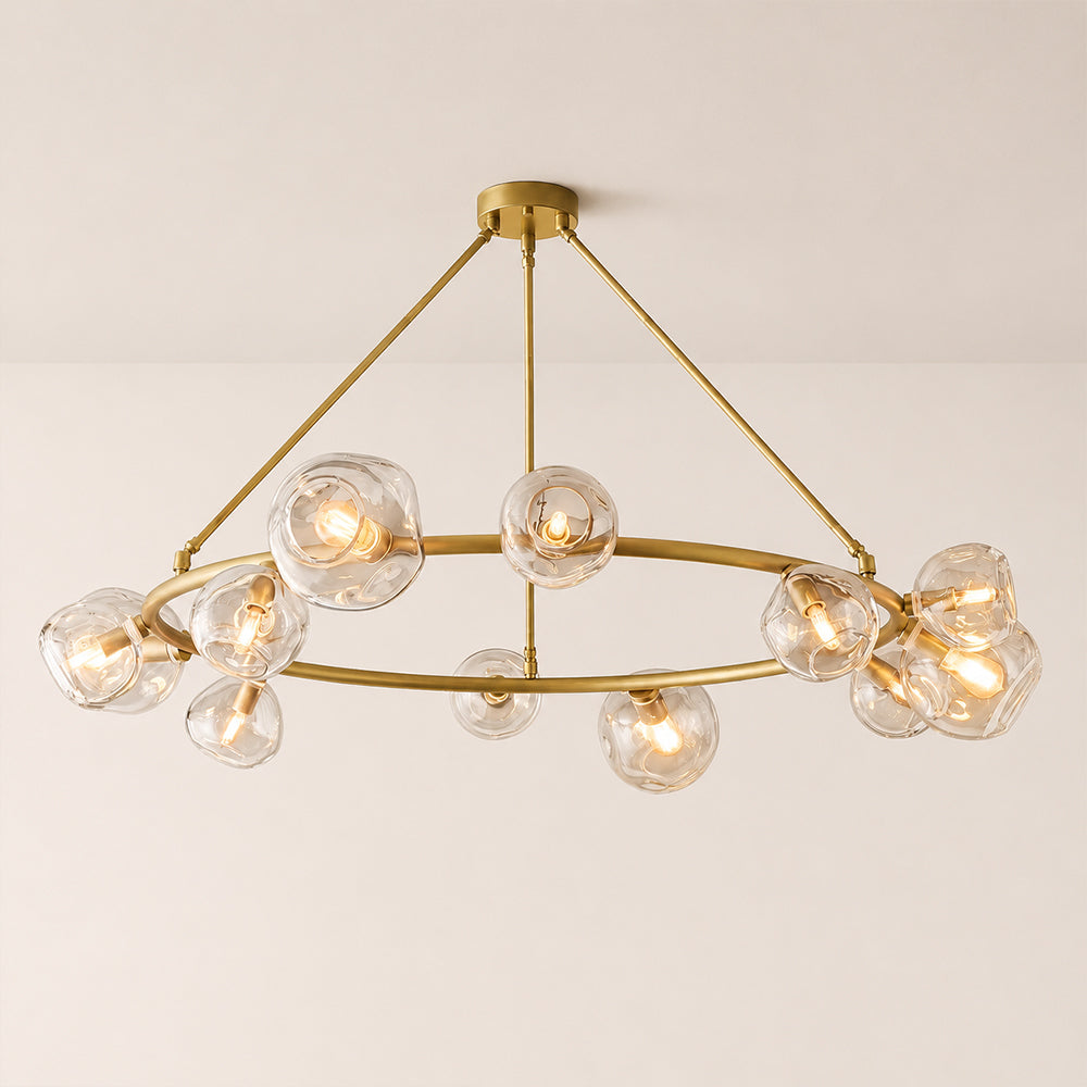 Elowen Organic Clear Bubble Glass Ring Round Chandelier