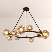 Elowen Organic Clear Bubble Glass Ring Round Chandelier