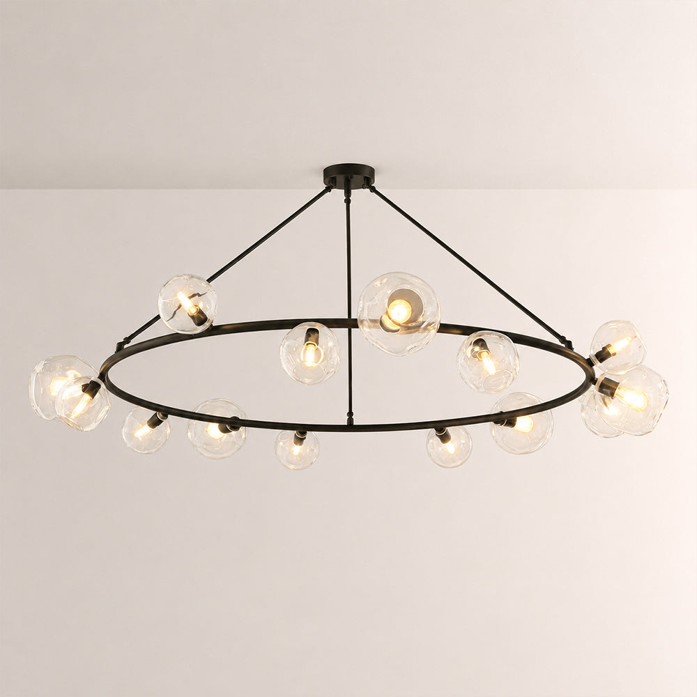 Elowen Organic Clear Bubble Glass Ring Round Chandelier