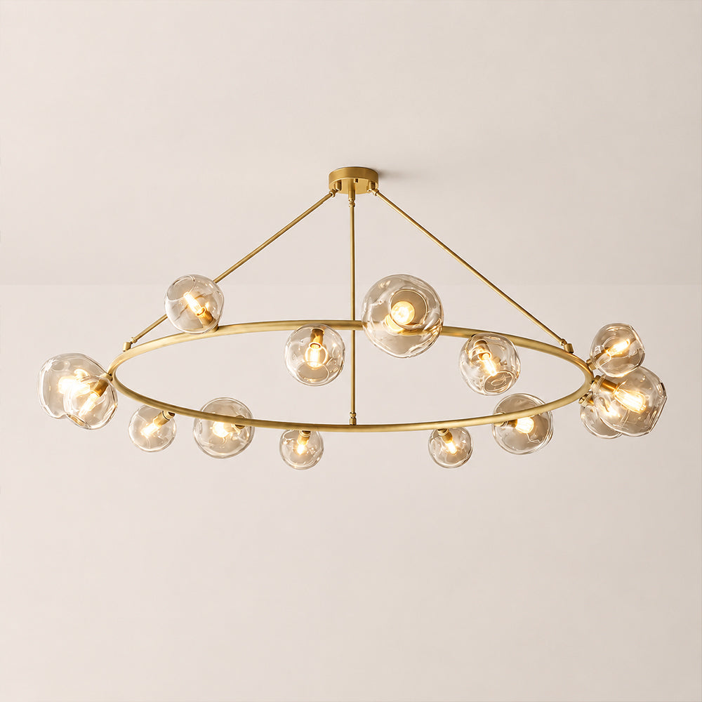 Elowen Organic Clear Bubble Glass Ring Round Chandelier