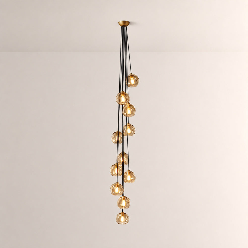 Elowen Organic Smoke Bubble Glass Cascade Pendant