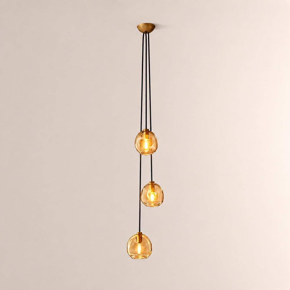 Elowen Organic Smoke Bubble Glass Cascade Pendant