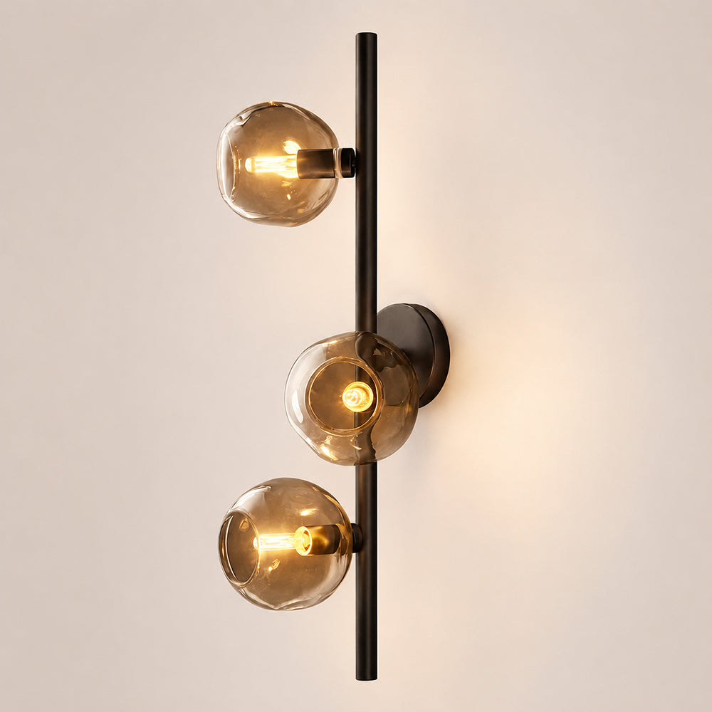 Elowen Organic Smoke Bubble Glass Cascade Wall Sconce