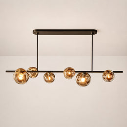 Elowen Organic Smoke Bubble Glass Linear Chandelier