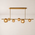 Elowen Organic Smoke Bubble Glass Linear Chandelier