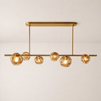 Elowen Organic Smoke Bubble Glass Linear Chandelier