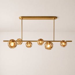 Elowen Organic Smoke Bubble Glass Linear Chandelier