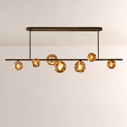 Elowen Organic Smoke Bubble Glass Linear Chandelier