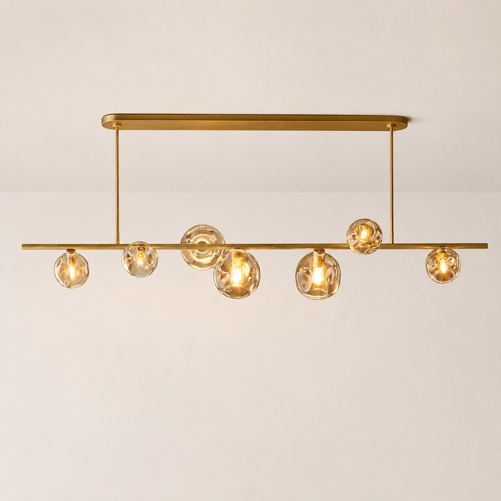 Elowen Organic Smoke Bubble Glass Linear Chandelier