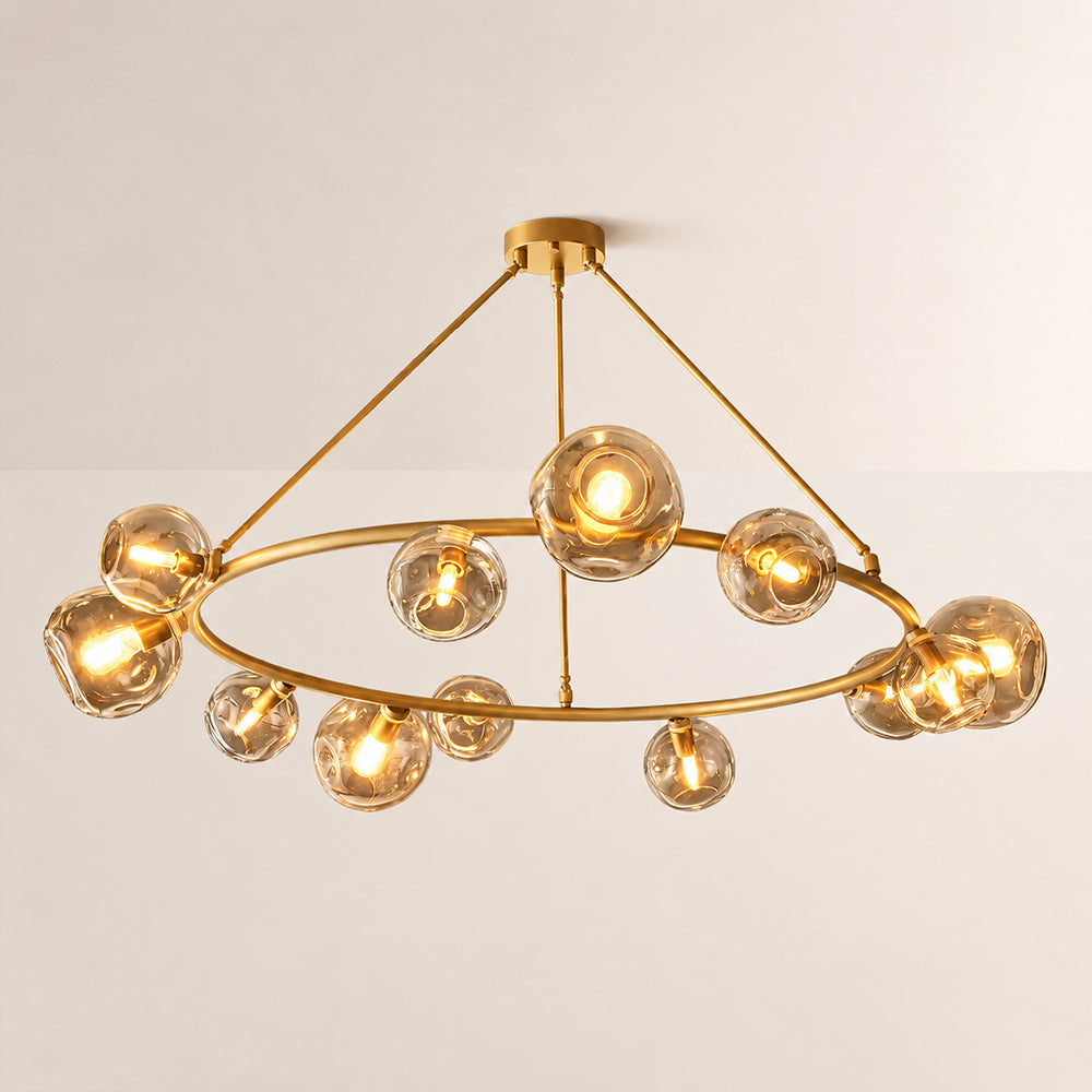 Elowen Organic smoke Bubble Glass Ring Round Chandelier