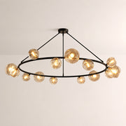 Elowen Organic smoke Bubble Glass Ring Round Chandelier
