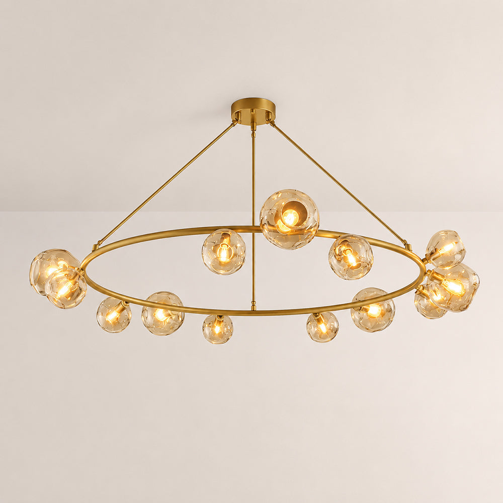 Elowen Organic smoke Bubble Glass Ring Round Chandelier