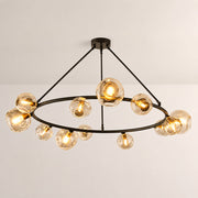 Elowen Organic smoke Bubble Glass Ring Round Chandelier