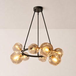 Elowen Organic smoke Bubble Glass Ring Round Chandelier