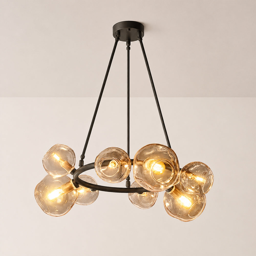 Elowen Organic smoke Bubble Glass Ring Round Chandelier