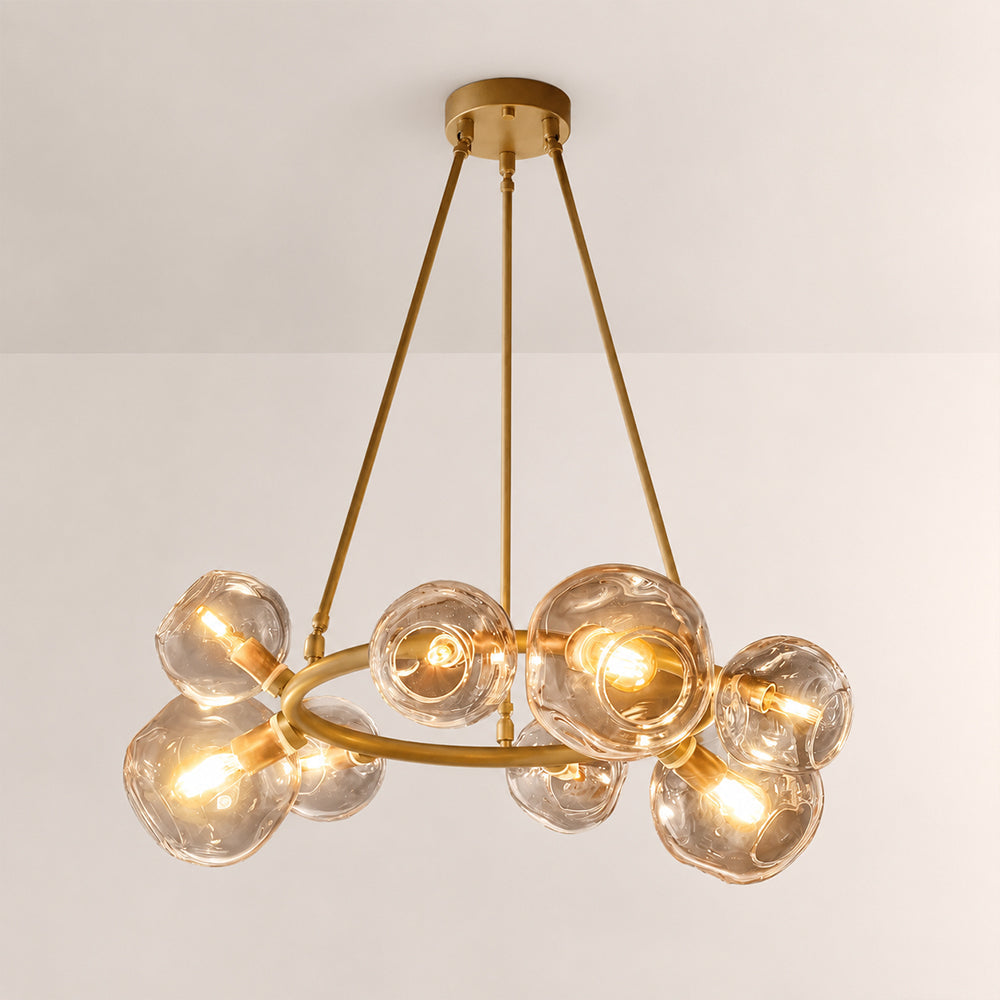 Elowen Organic smoke Bubble Glass Ring Round Chandelier