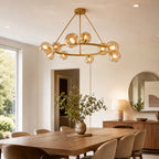 Elowen Organic smoke Bubble Glass Ring Round Chandelier