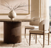 Benton Emperador Round Modern Dining Table 48