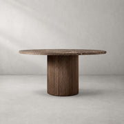Benton Emperador Round Modern Dining Table 48