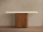 Caden Console Table in Wood and Stone Modern Design  60“W 72”W