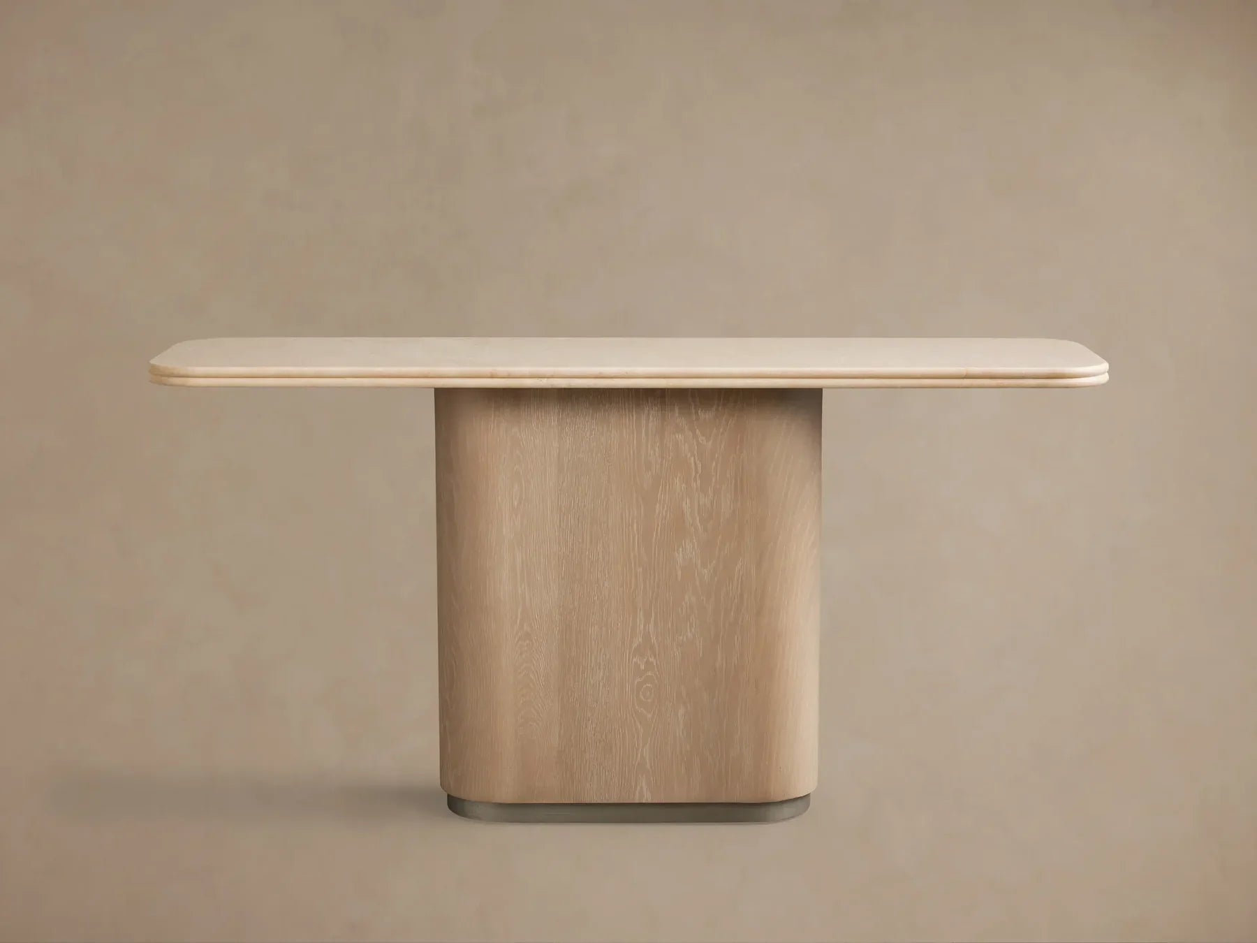 Caden Console Table in Wood and Stone Modern Design  60“W 72”W