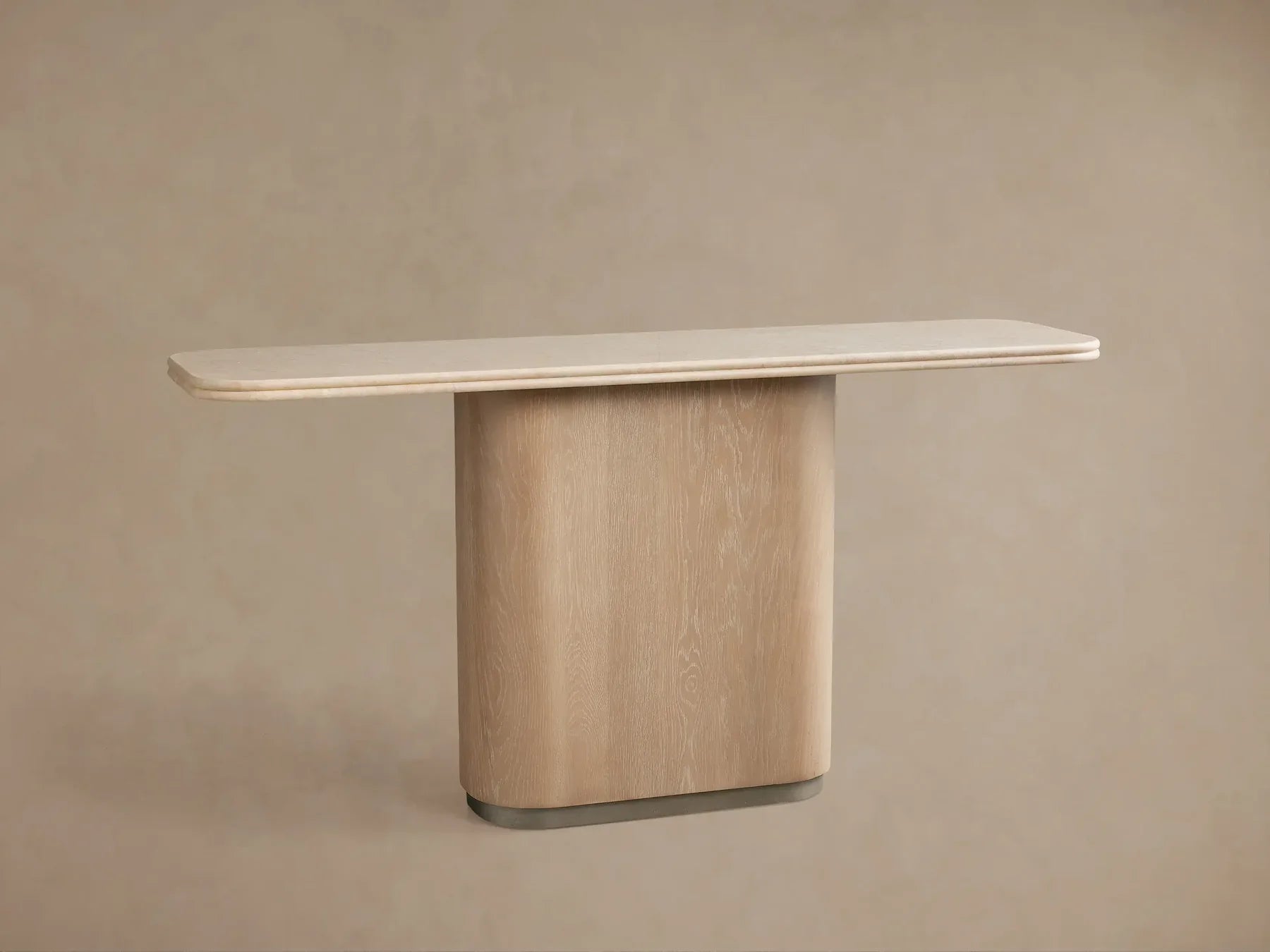 Caden Console Table in Wood and Stone Modern Design  60“W 72”W
