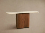 Caden Console Table in Wood and Stone Modern Design  60“W 72”W