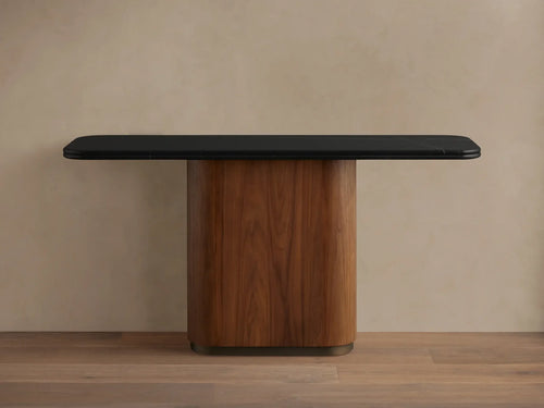 Caden Console Table in Wood and Stone Modern Design  60“W 72”W