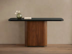 Caden Console Table in Wood and Stone Modern Design  60“W 72”W