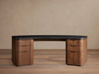 Caden Executive Desk with Storage and Marble 84”W
