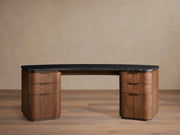 Caden Executive Desk with Storage and Marble 84”W