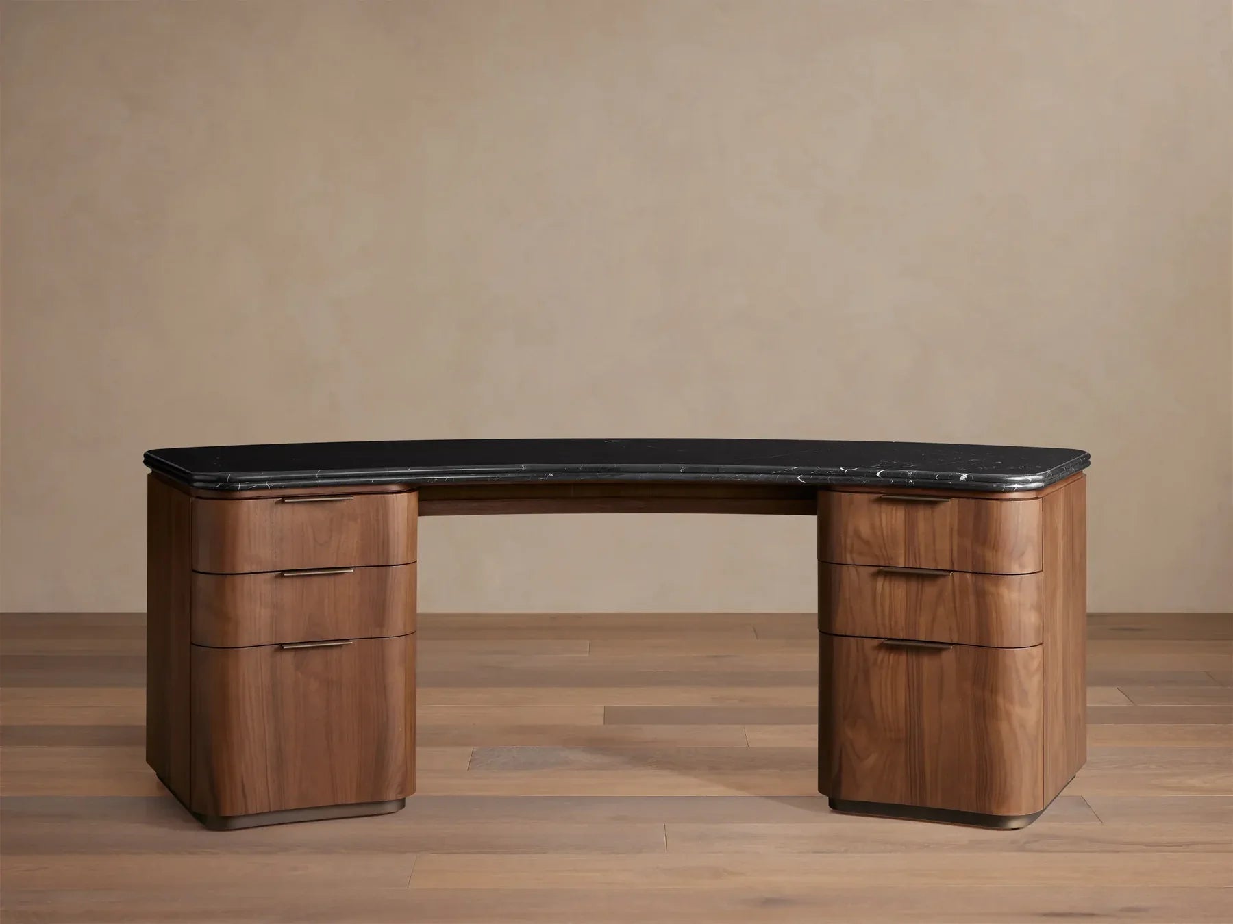 Caden Executive Desk with Storage and Marble 84”W