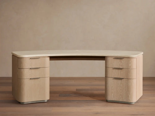 Caden Executive Desk with Storage and Marble 84”W