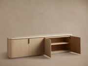 Caden Media Console with Marble Stone Top 80“W 95”W