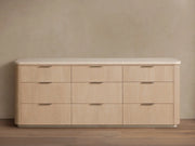 Caden Nine Drawer Dresser with Stone Top 84“W