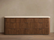 Caden Nine Drawer Dresser with Stone Top 84“W