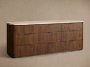 Caden Nine Drawer Dresser with Stone Top 84“W