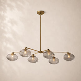 Velmora Clear Glass Mobile Linear Chandelier 60
