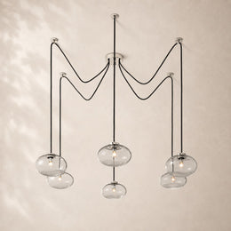 Velmora Clear Glass Suspended Chandelier 84”W