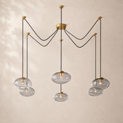 Velmora Clear Glass Suspended Chandelier 84”W