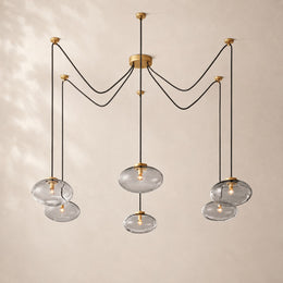 Velmora Clear Glass Suspended Chandelier 84”W