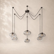 Velmora Clear Glass Suspended Chandelier 84”W