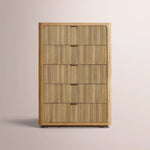 Camora Tall Drawer Dresser — NATURAL OAK / 5-NARROW