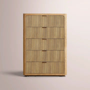 Camora Tall Drawer Dresser — NATURAL OAK / 5-NARROW