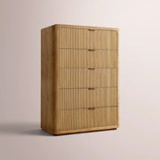 Camora Tall Drawer Dresser — NATURAL OAK / 5-NARROW