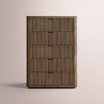 Camora Tall Drawer Dresser — BROWN OAK / 5-NARROW